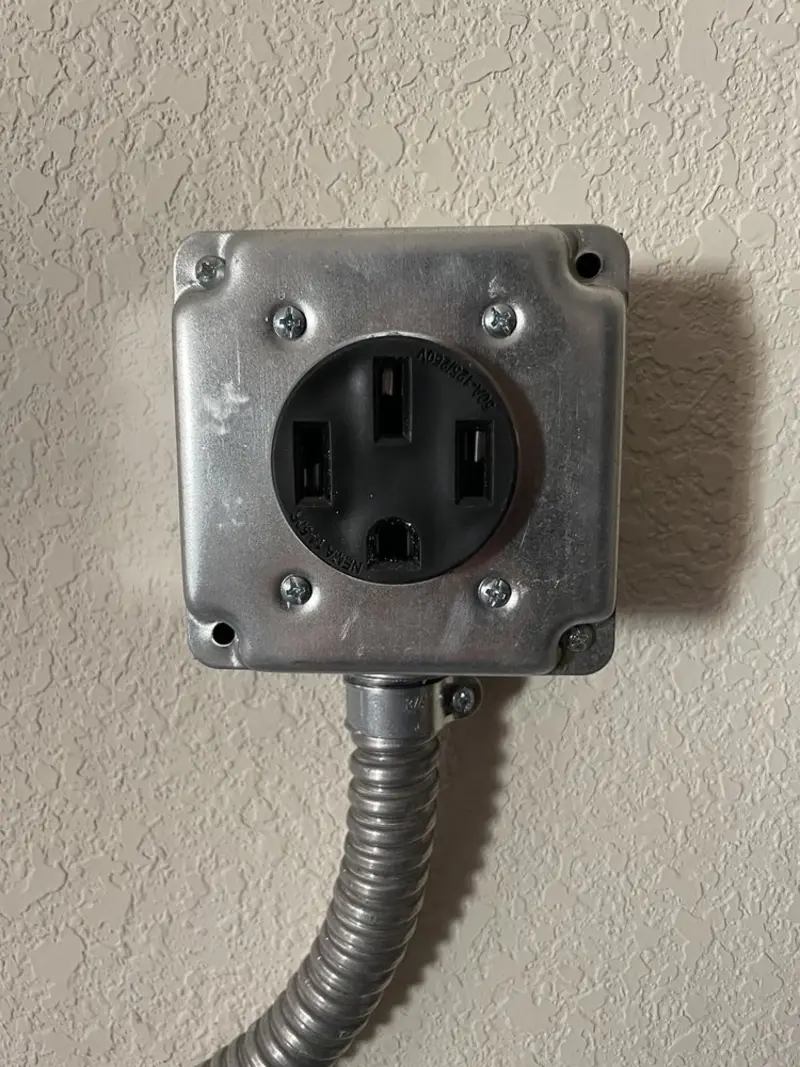 NEMA 14-50 outlet installed for Electrical Panel Upgrade in Pleasant Prairie
